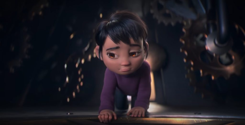 Sam crawling into the other world